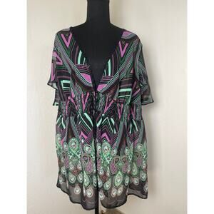Lane Bryant Women's Sheer Y2K Whimsical Fairy Boho Chic Indie Top Cover Up 18/20